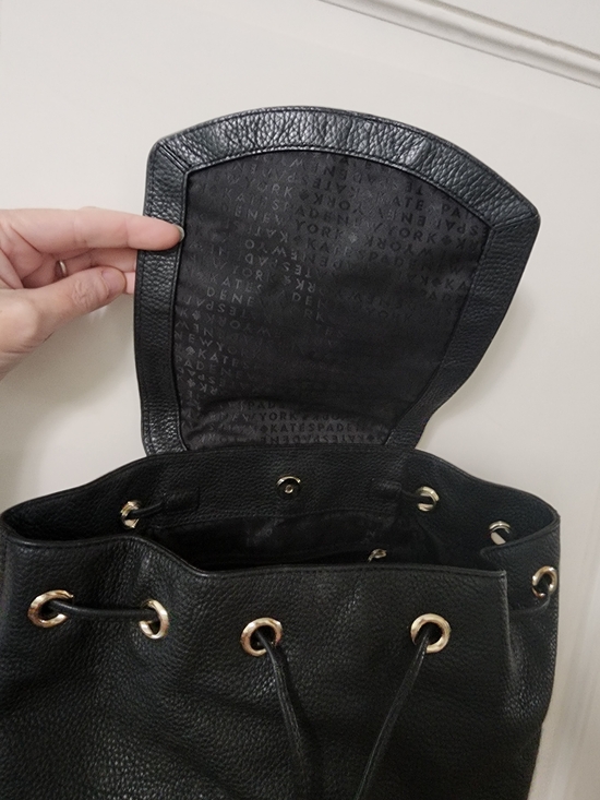 kate spade New York Black Pebbled Leather Mini Backpack Gold Hardware First Edit main image 5